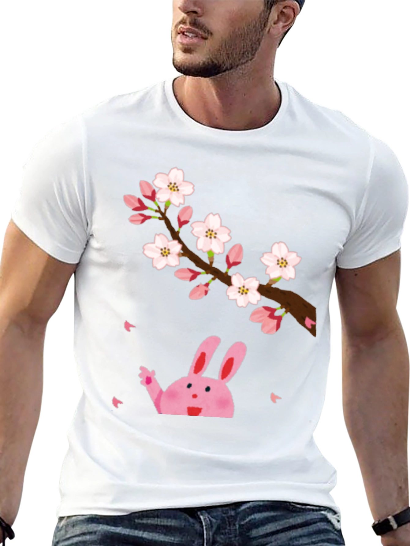 Sakura Bunny Black T-Shirt