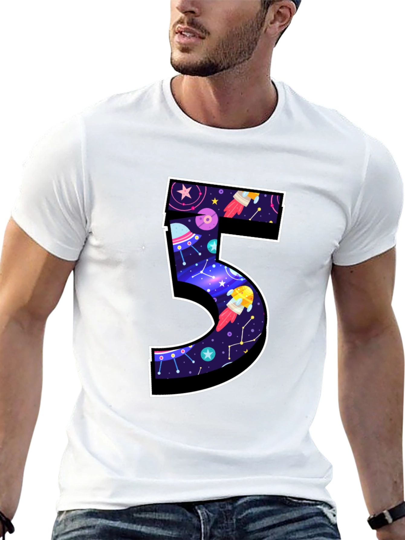 Number 5 Space T-Shirt