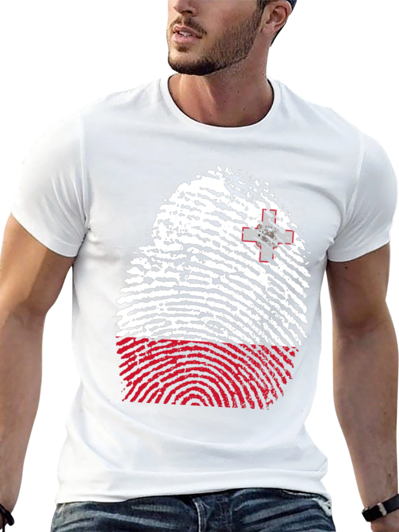 Malta Flag Fingerprint T-Shirt - Black