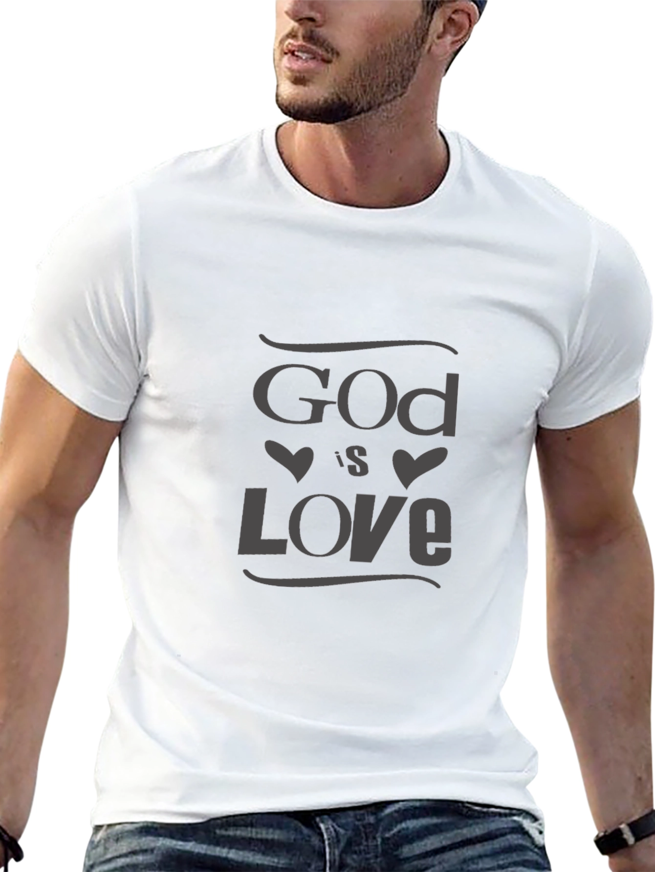 God Is Love Black T-Shirt Christian Faith Tee