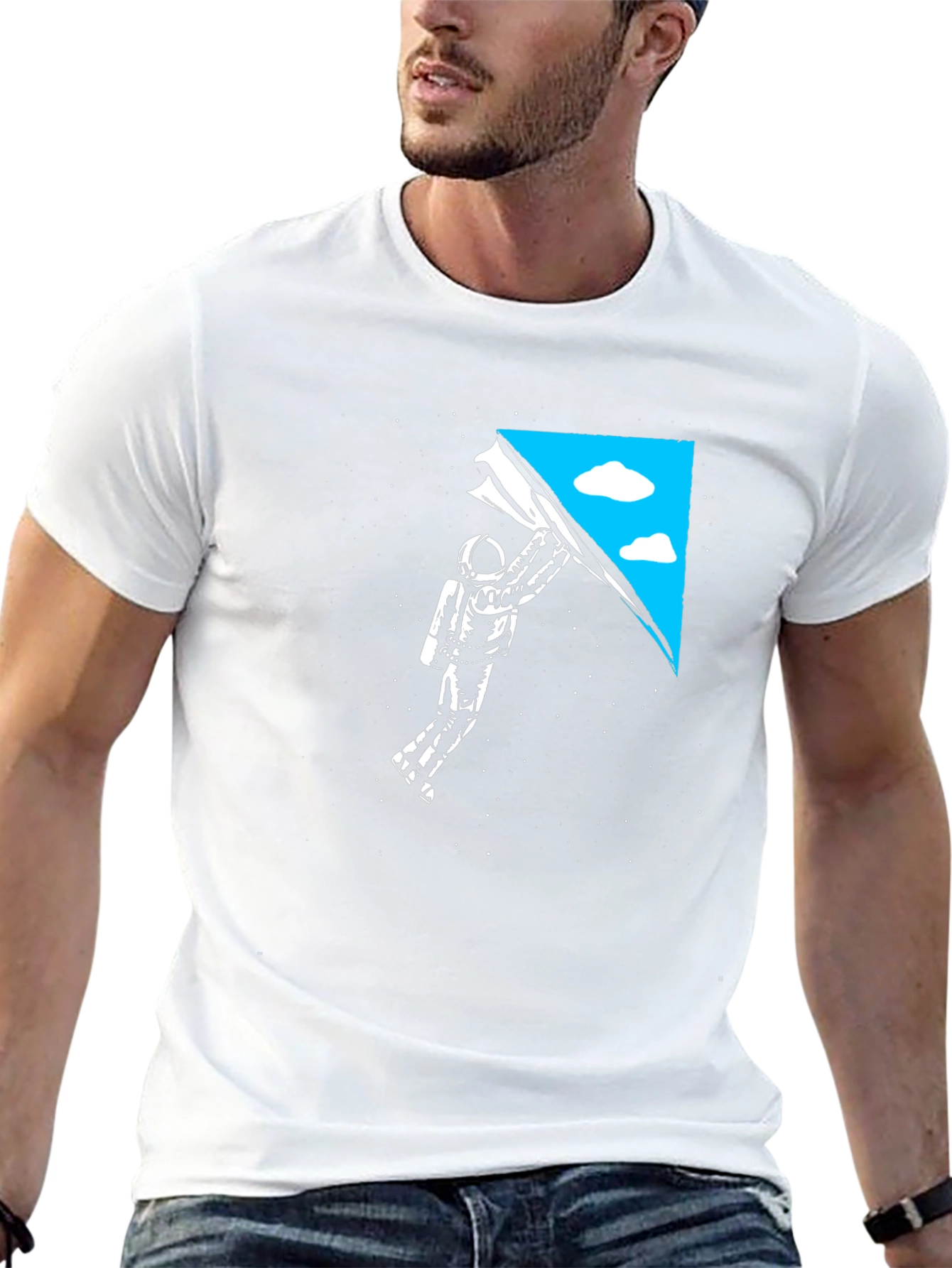 Astronaut Sky Black T-Shirt