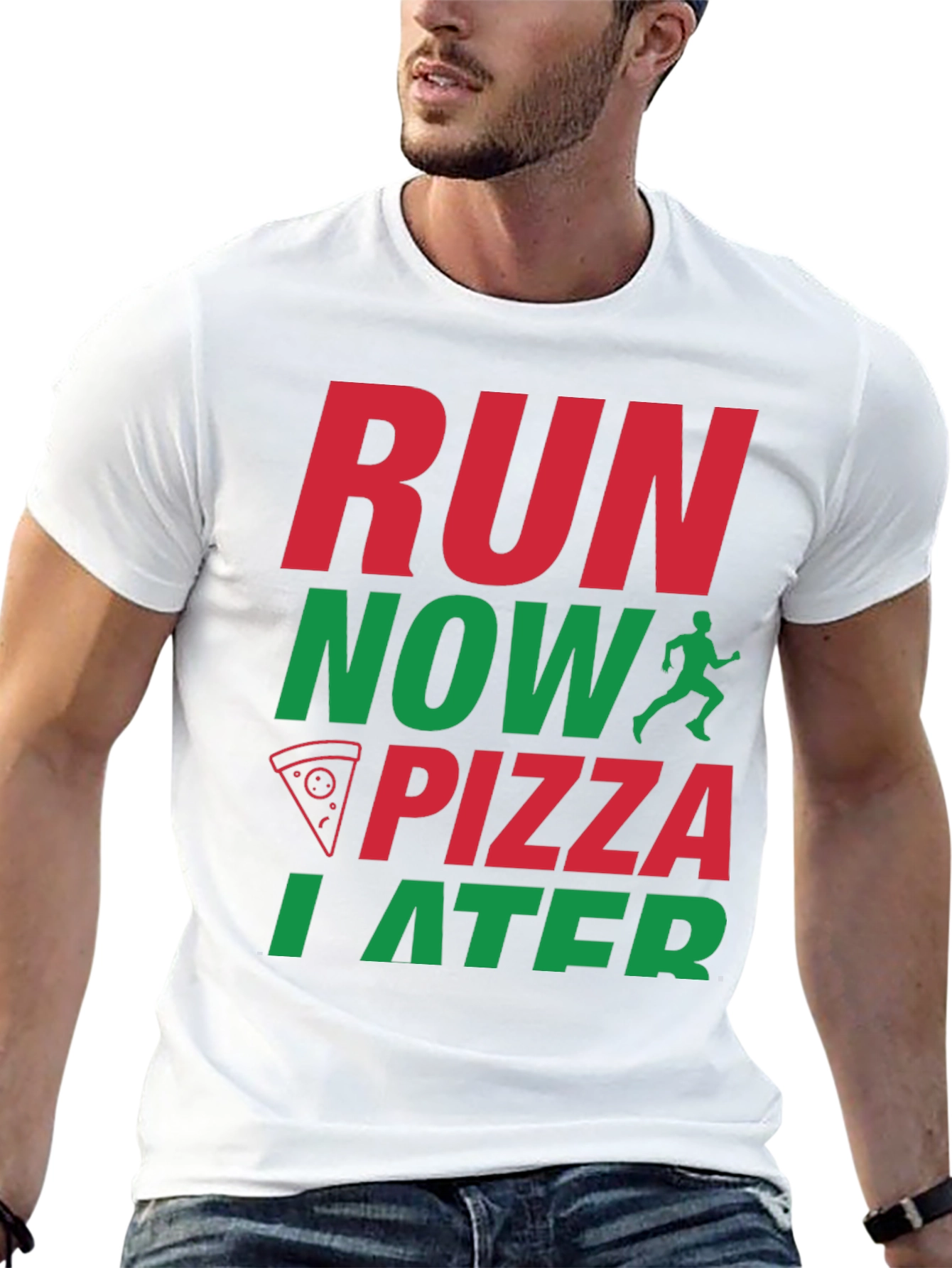 Run Now Pizza Later Graphic T-Shirt