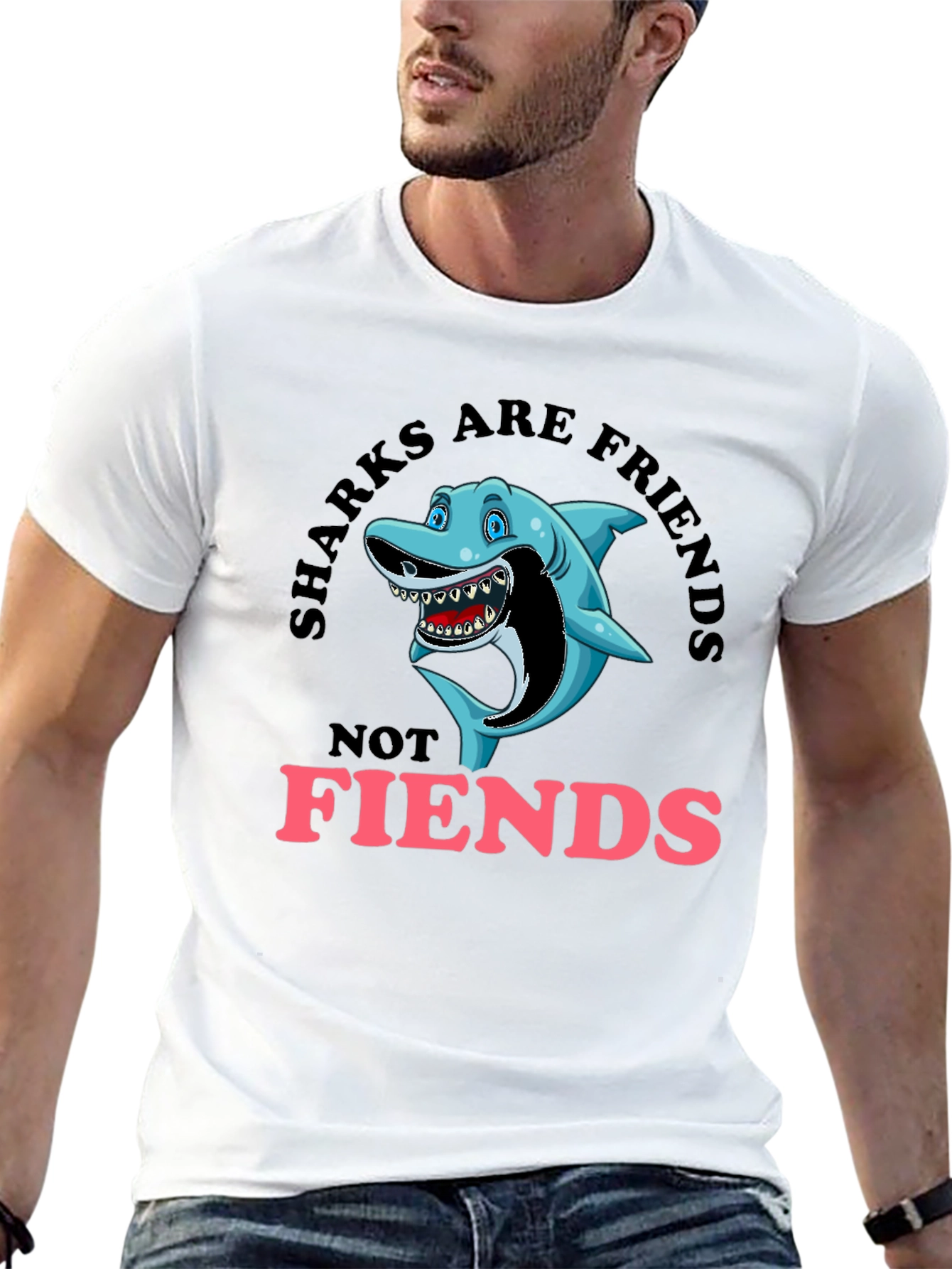 Sharks Are Friends Graphic T-Shirt