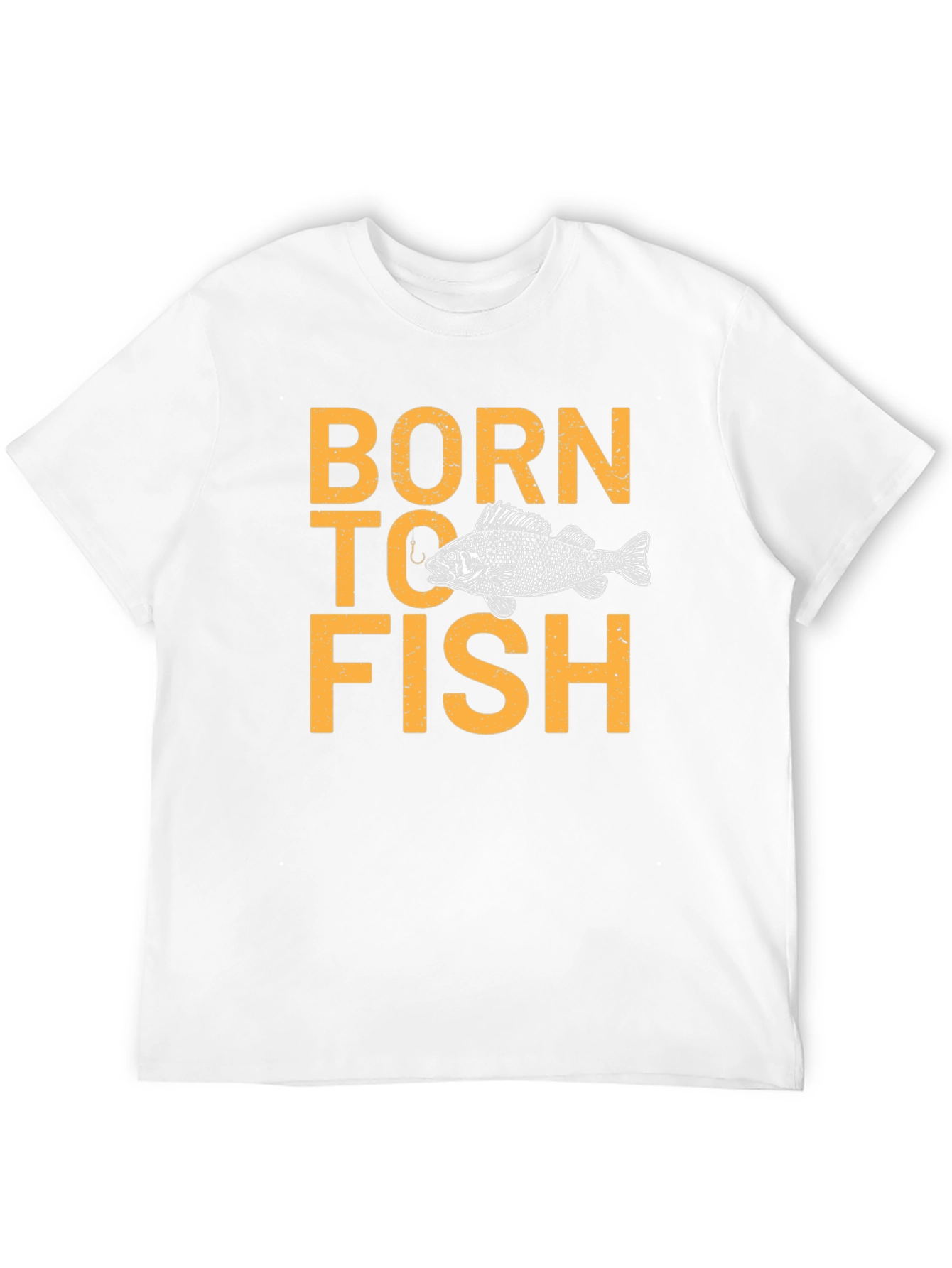 Born To Fish Graphic Print Black T-Shirt
