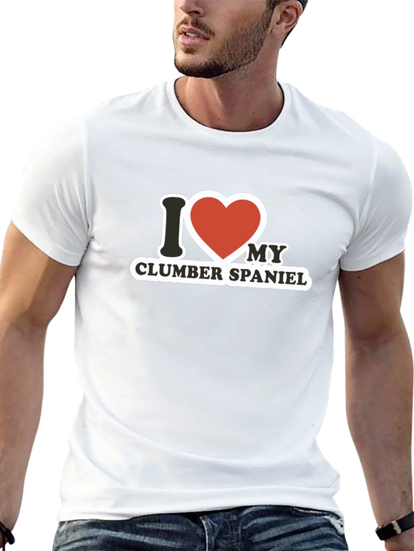 I Love My Clumber Spaniel Black T-Shirt