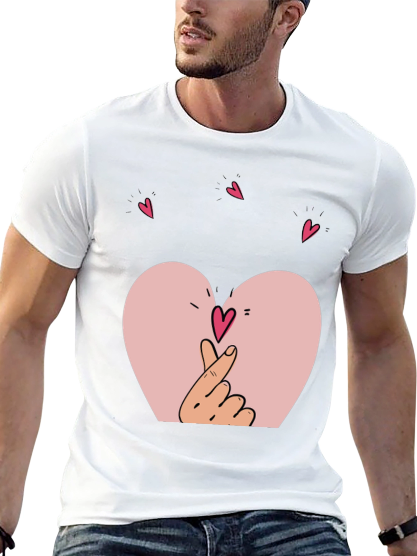 Heart Hands Graphic Black T-Shirt