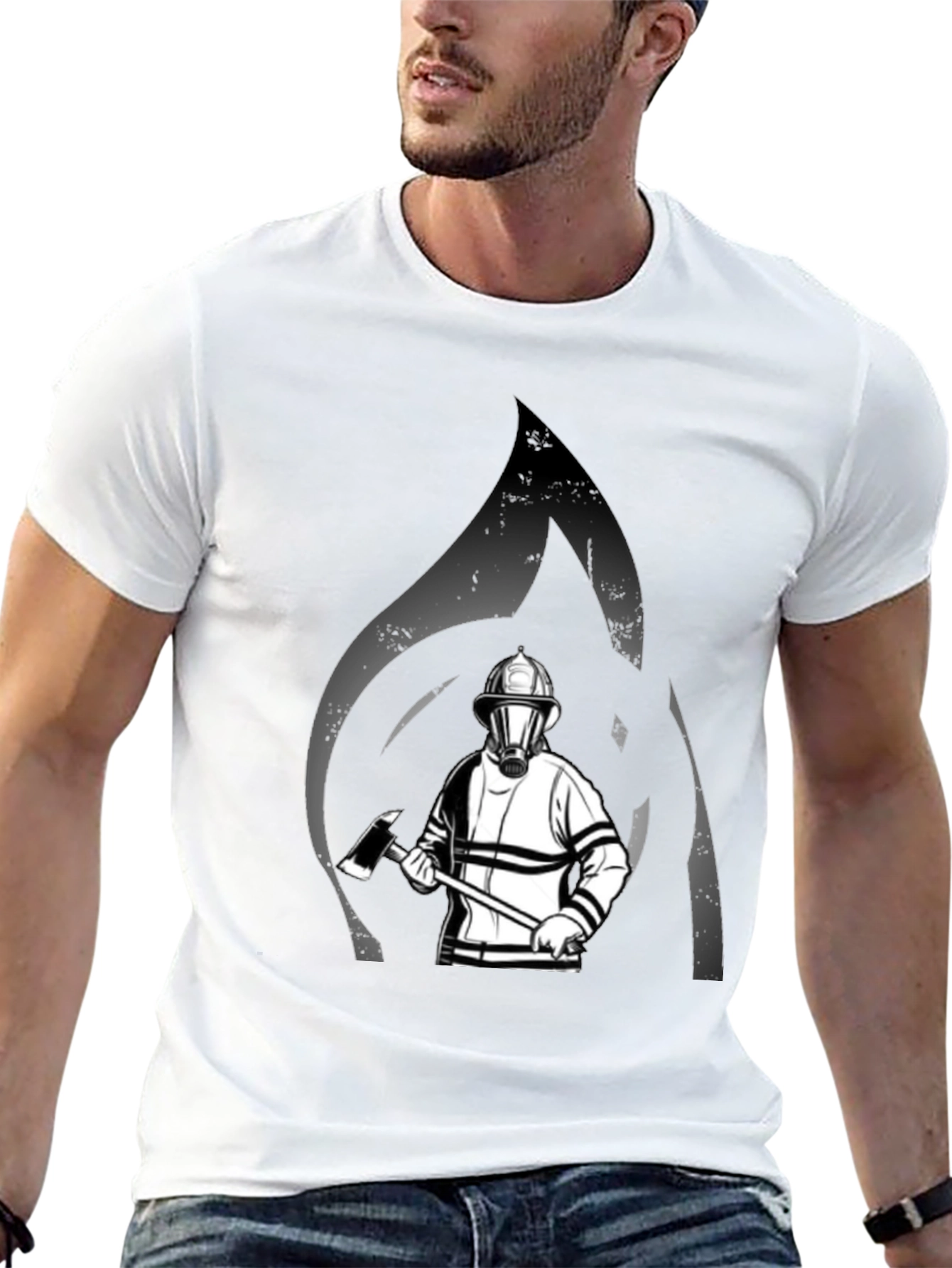 Firefighter Graphic T-Shirt - Black