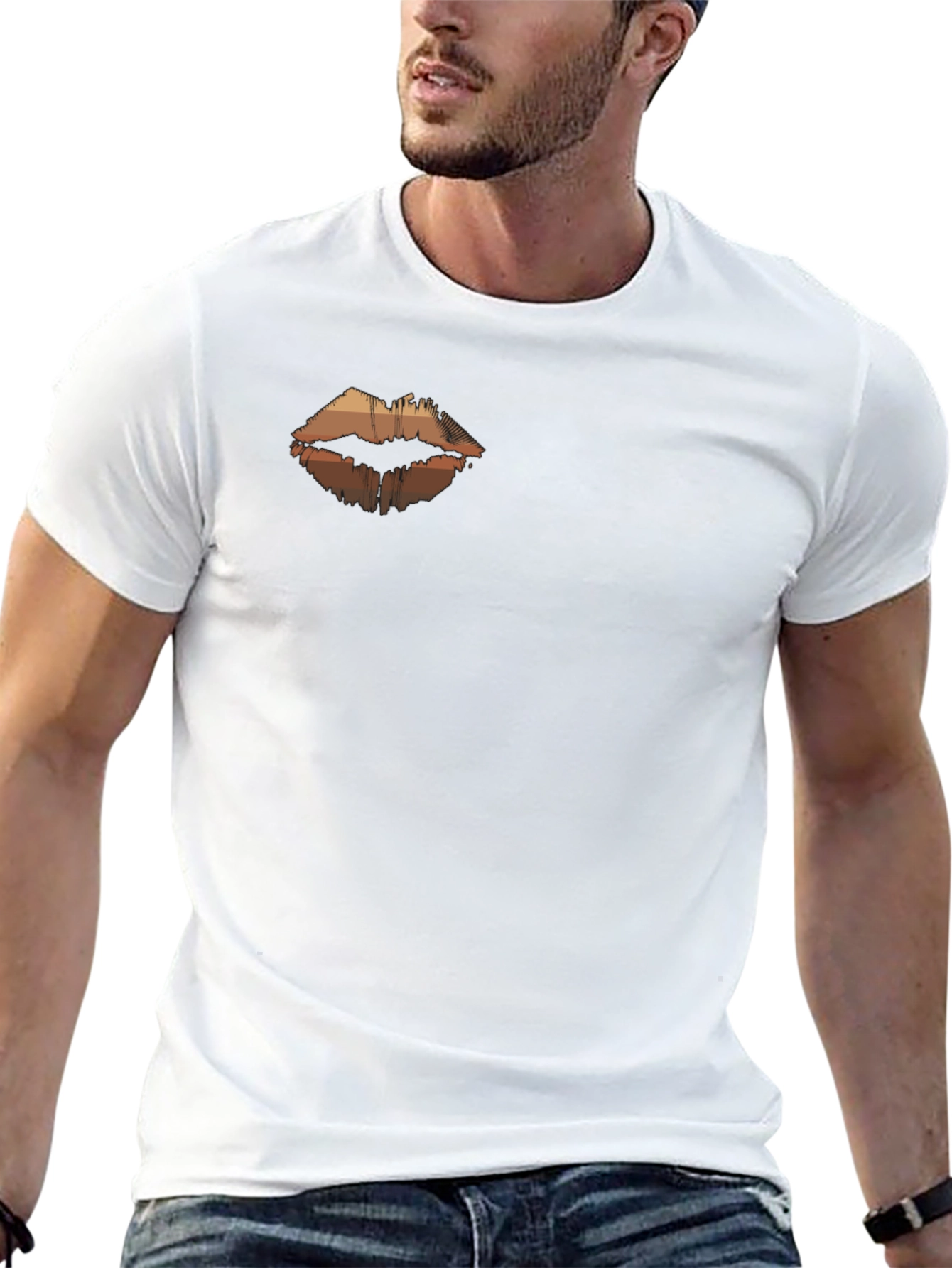 Lips Graphic Tee - Black Crew Neck
