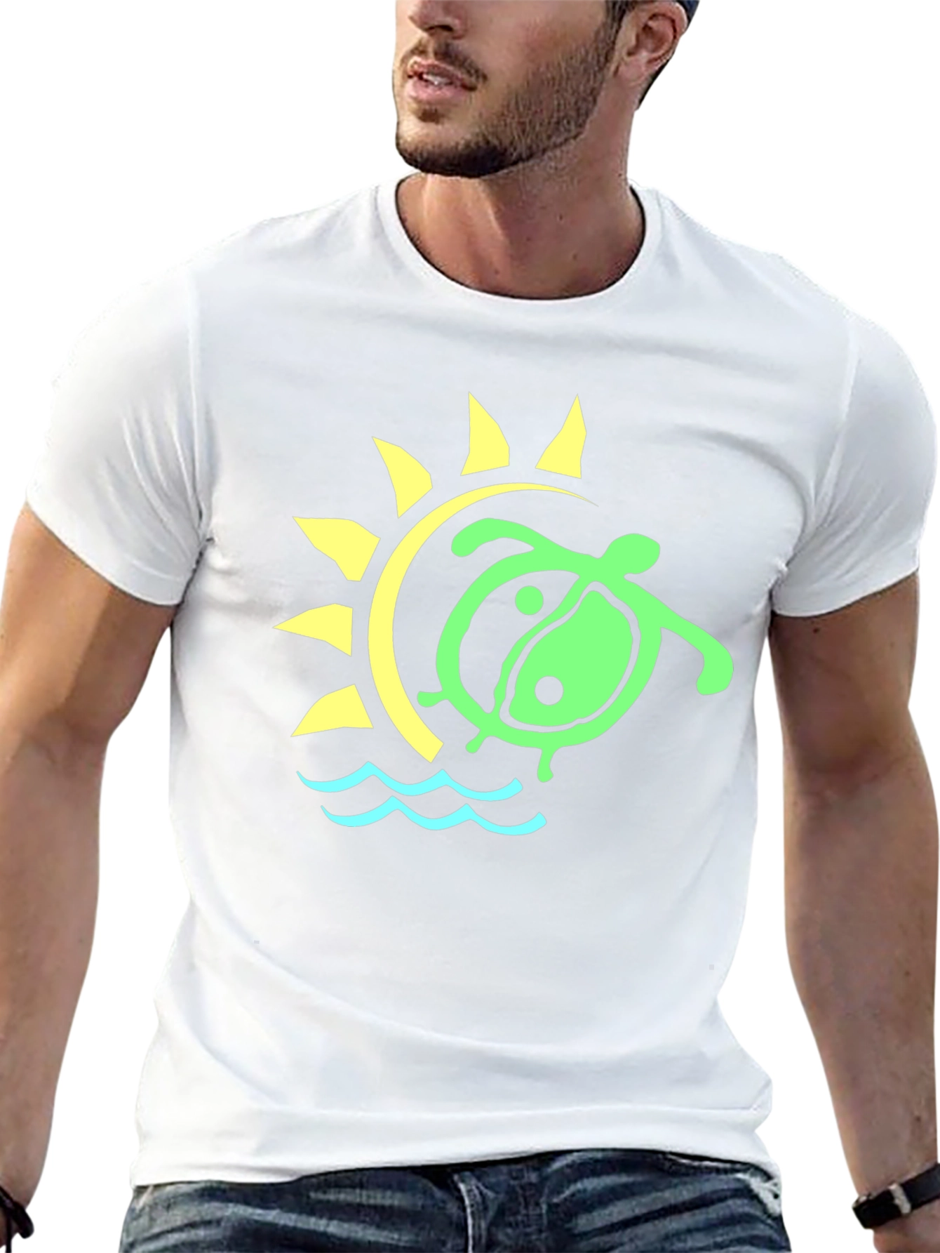 Turtle Sun Graphic Tee - Casual Style