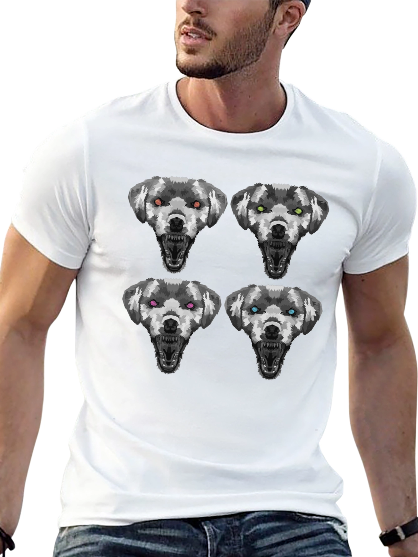 Mens Graphic Tee - Dog Pattern