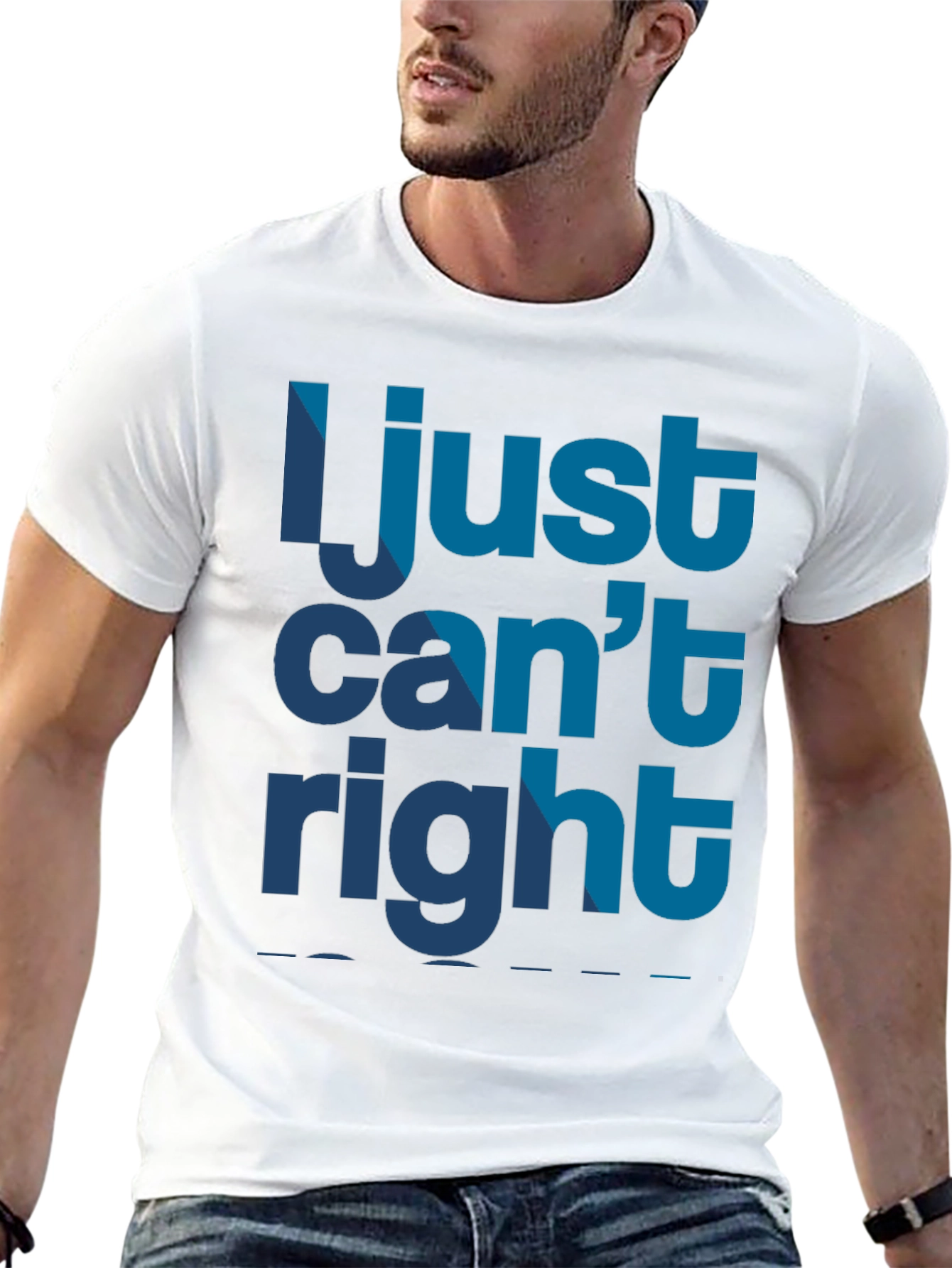 I Just Cant Right Mens Black Graphic T-Shirt