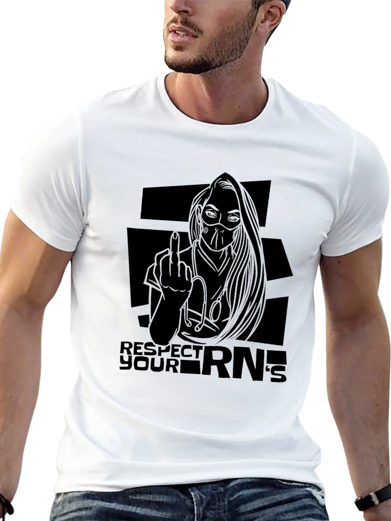Respect Your RNs Graphic T-Shirt - Black