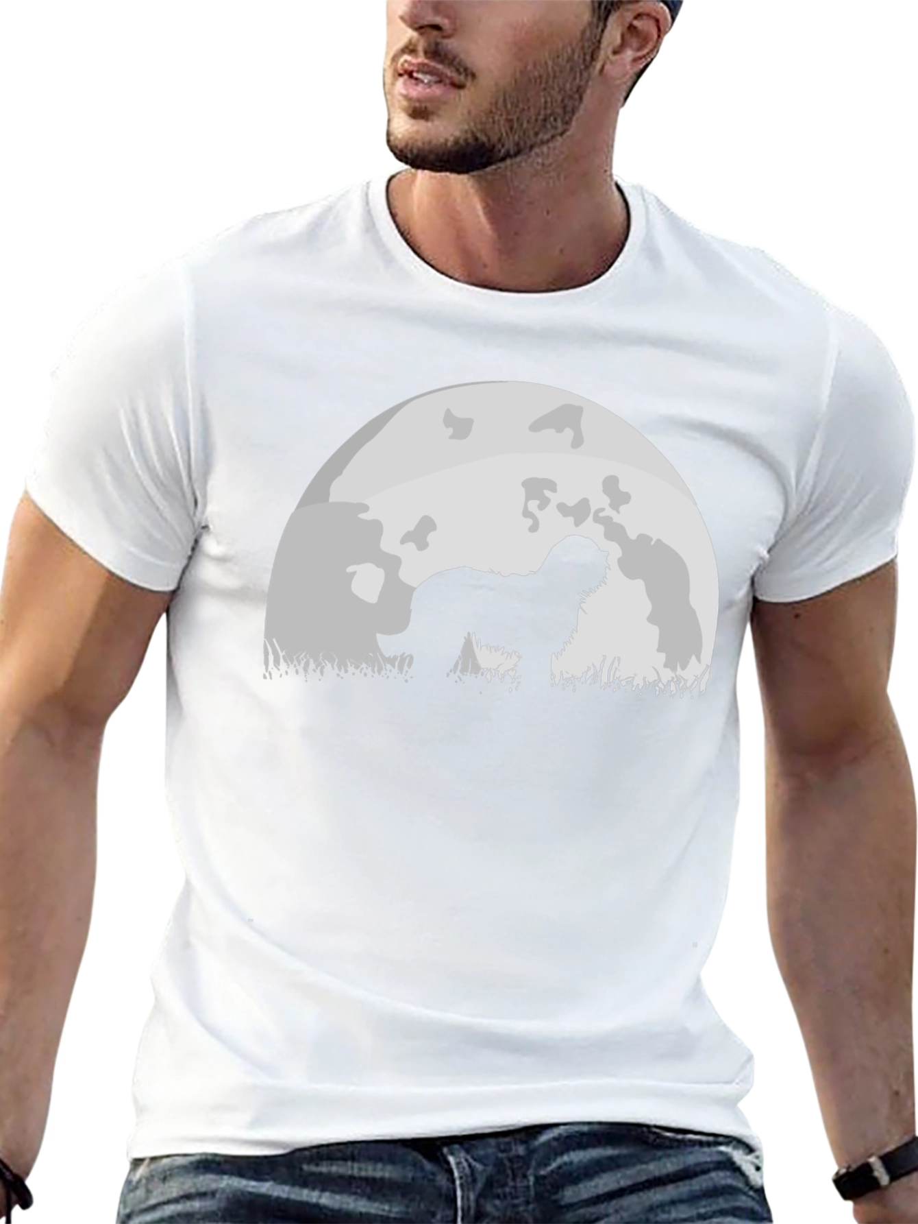Dog Silhouette Moon Graphic Tee