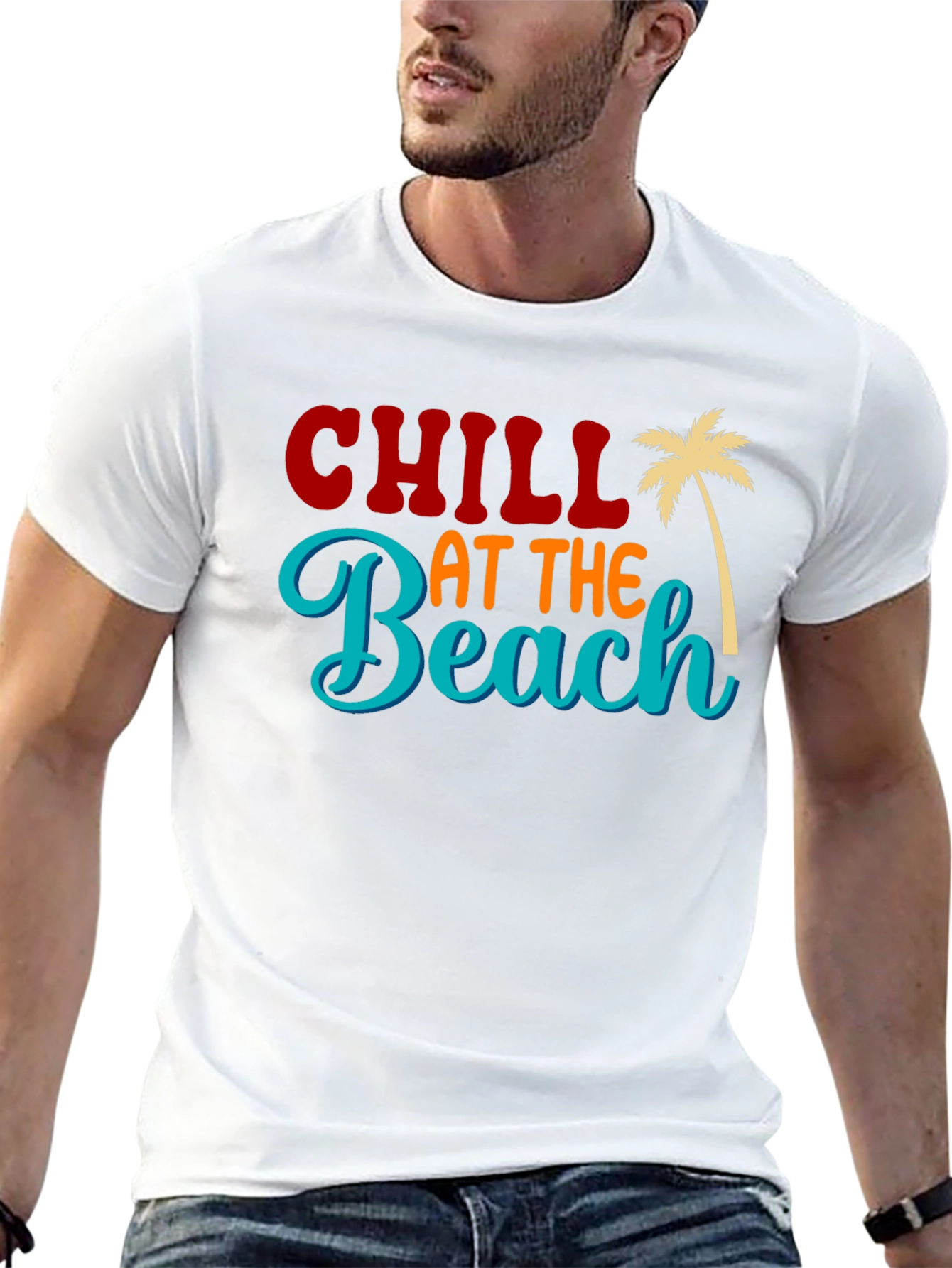 Chill at the Beach Black Graphic Tee