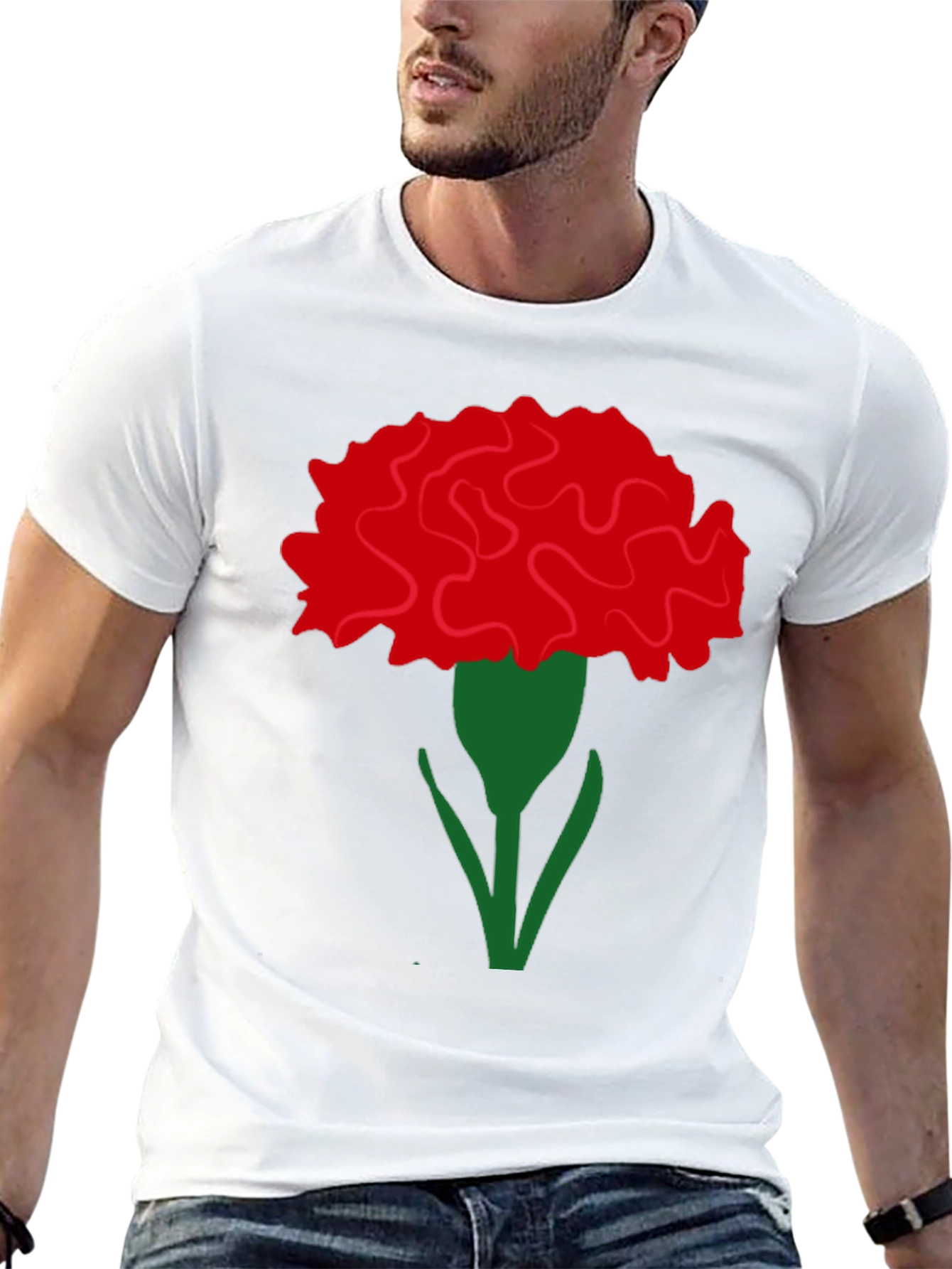 Floral Carnation Graphic Tee - Stylish & Unique