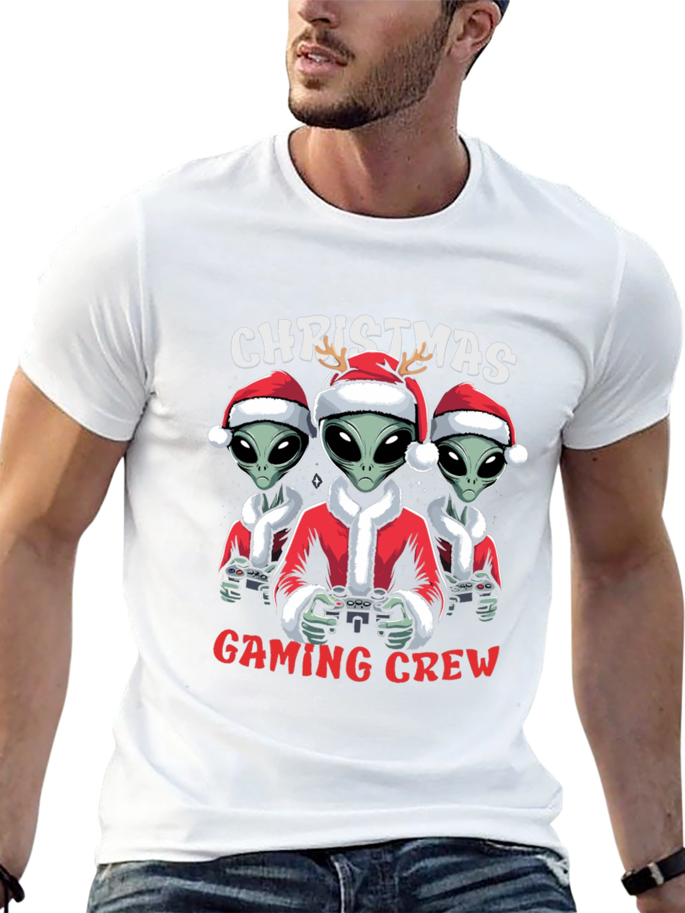 Christmas Alien Gaming Crew T-Shirt