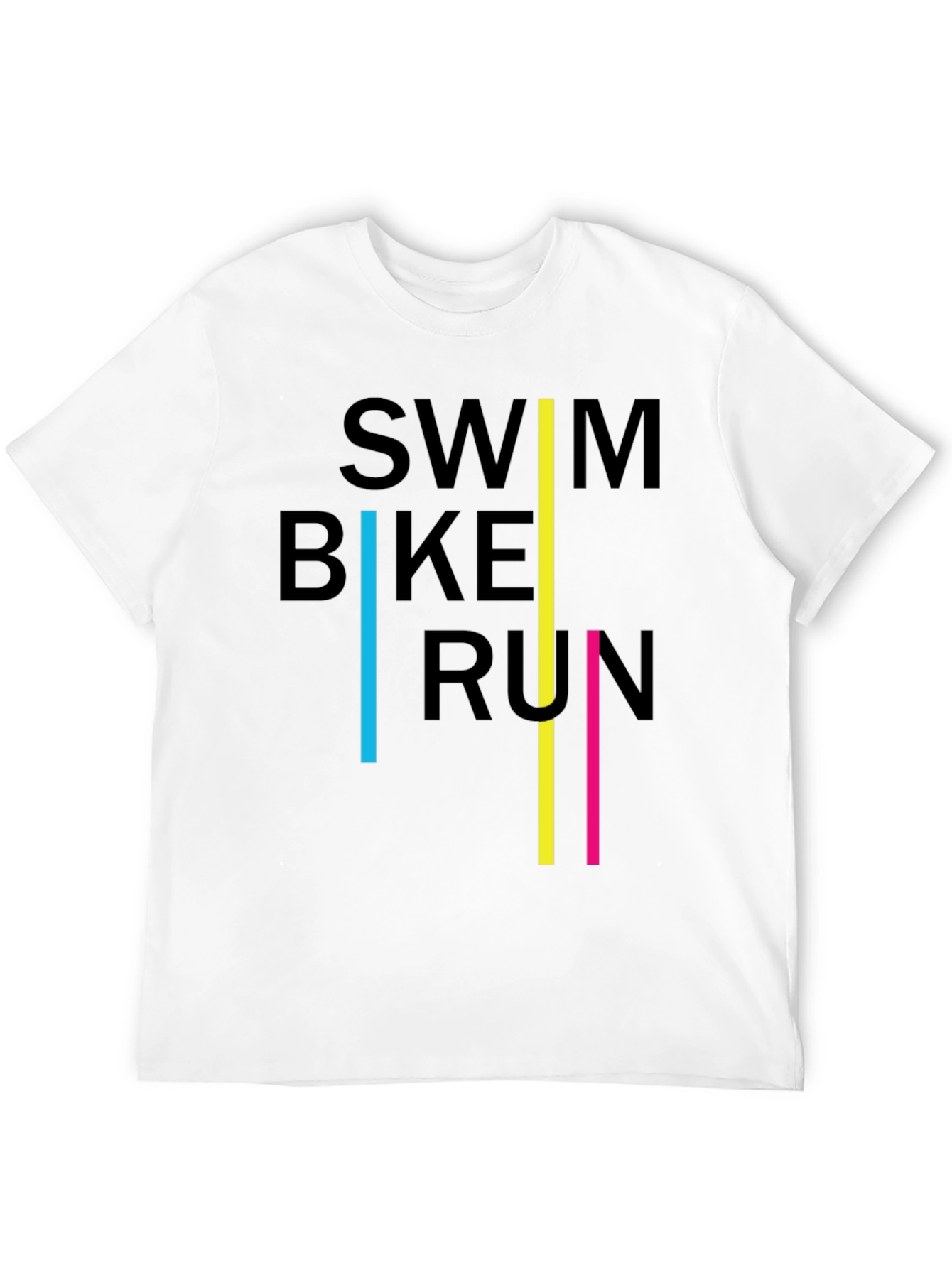 Swim Bike Run Triathlon T-Shirt - Black