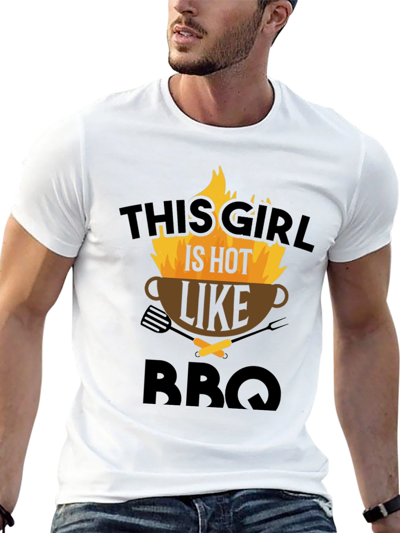 This Girl Is Hot Like BBQ Graphic Tee