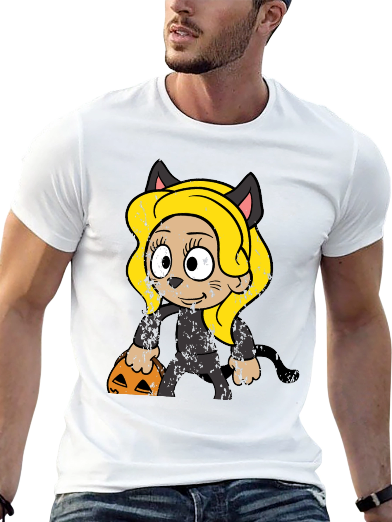 Halloween Cat Girl T-Shirt
