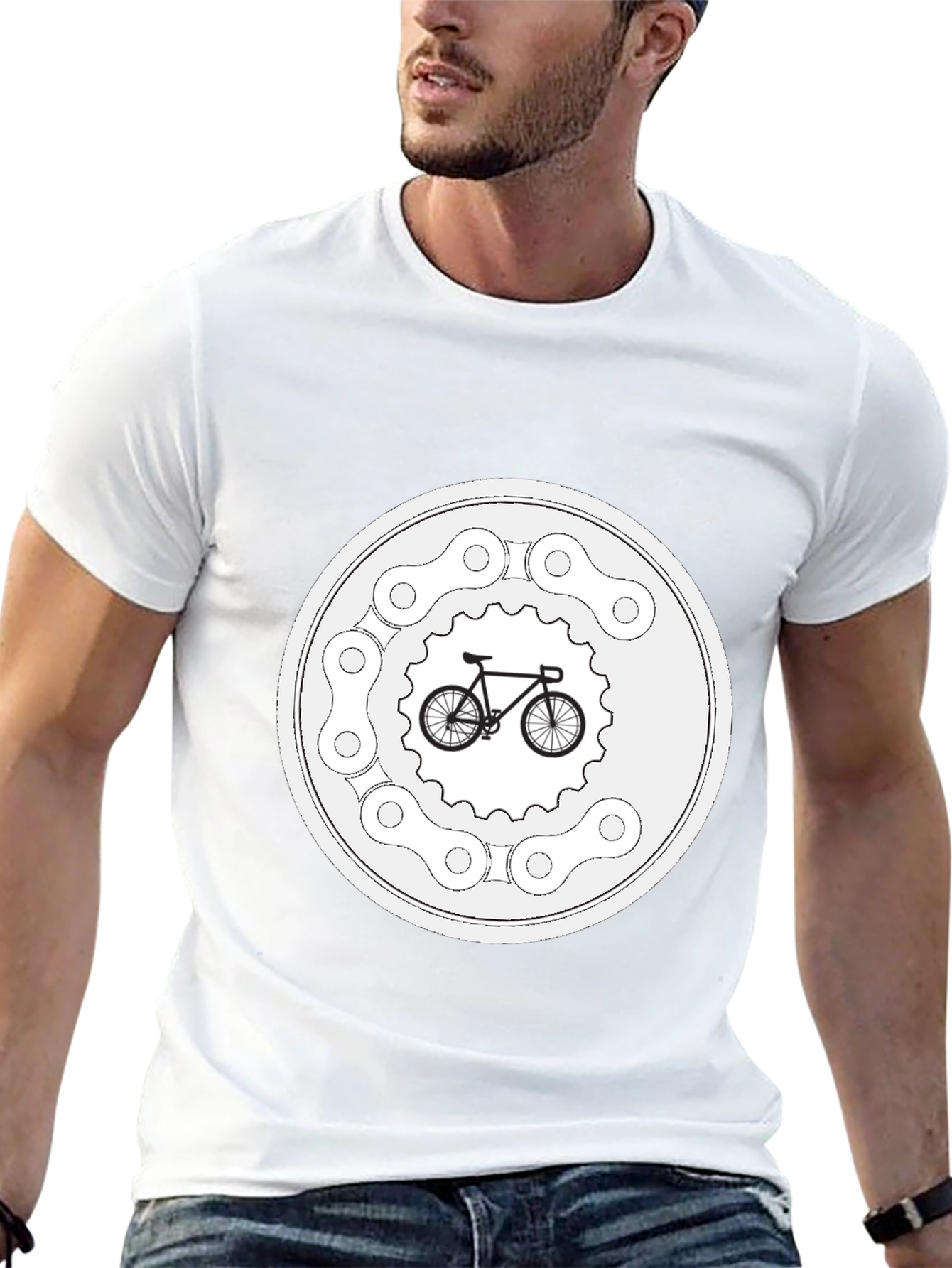 Bike Chain Circle Graphic T-Shirt - Ride in Style!