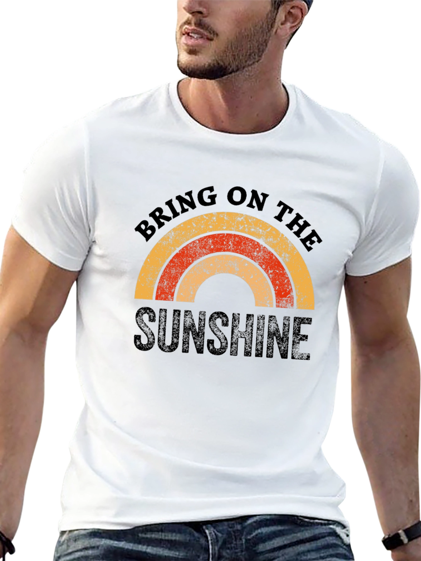 Retro Sunshine Graphic Tee - Black