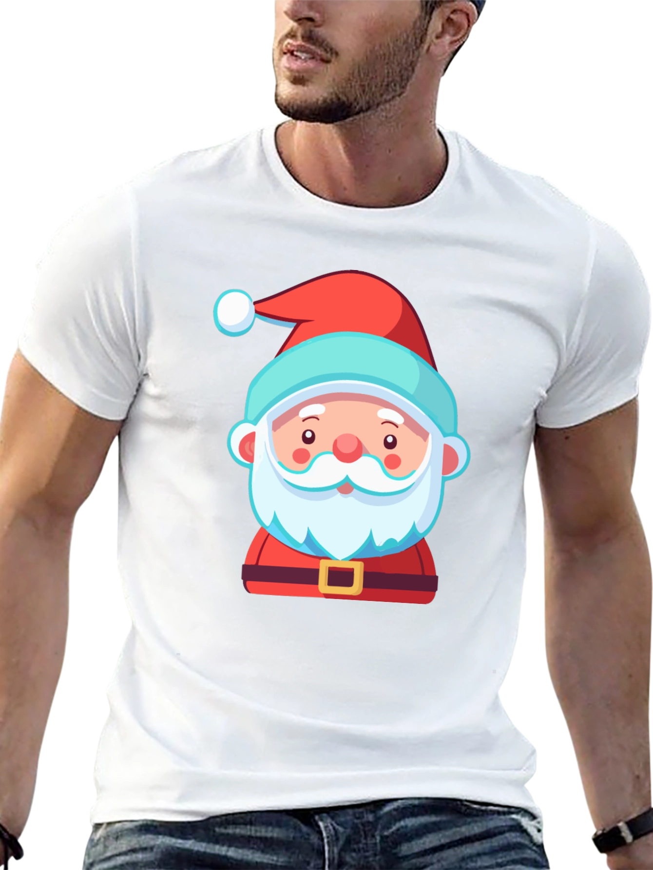 Santa Graphic Tee - Festive Holiday T-Shirt