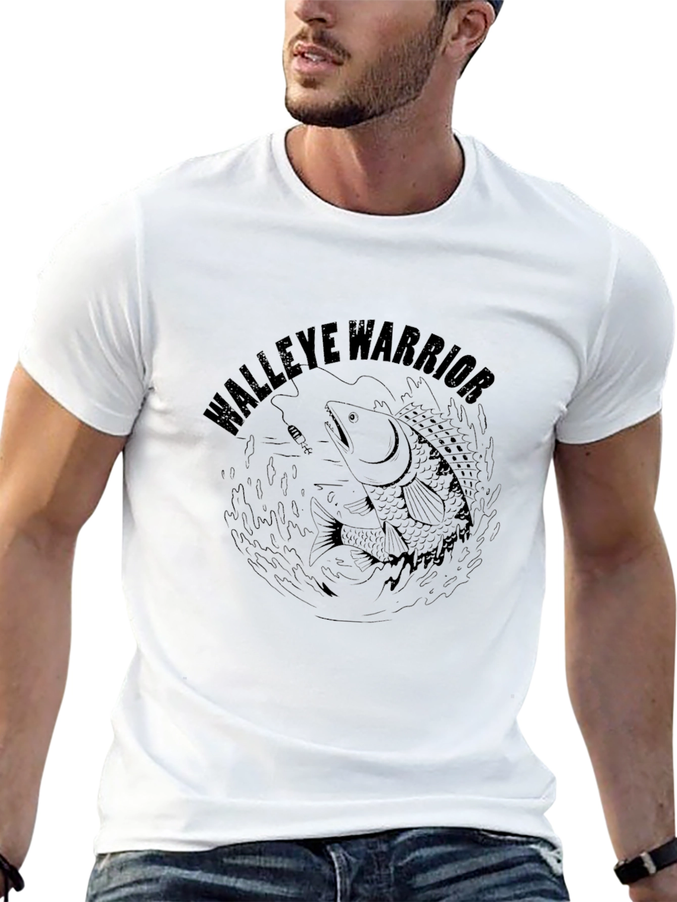 Walleye Warrior Graphic T-Shirt - Black