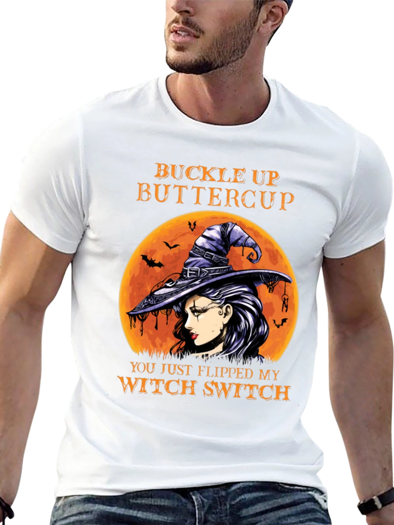 Buckle Up Buttercup Witch Graphic T-Shirt