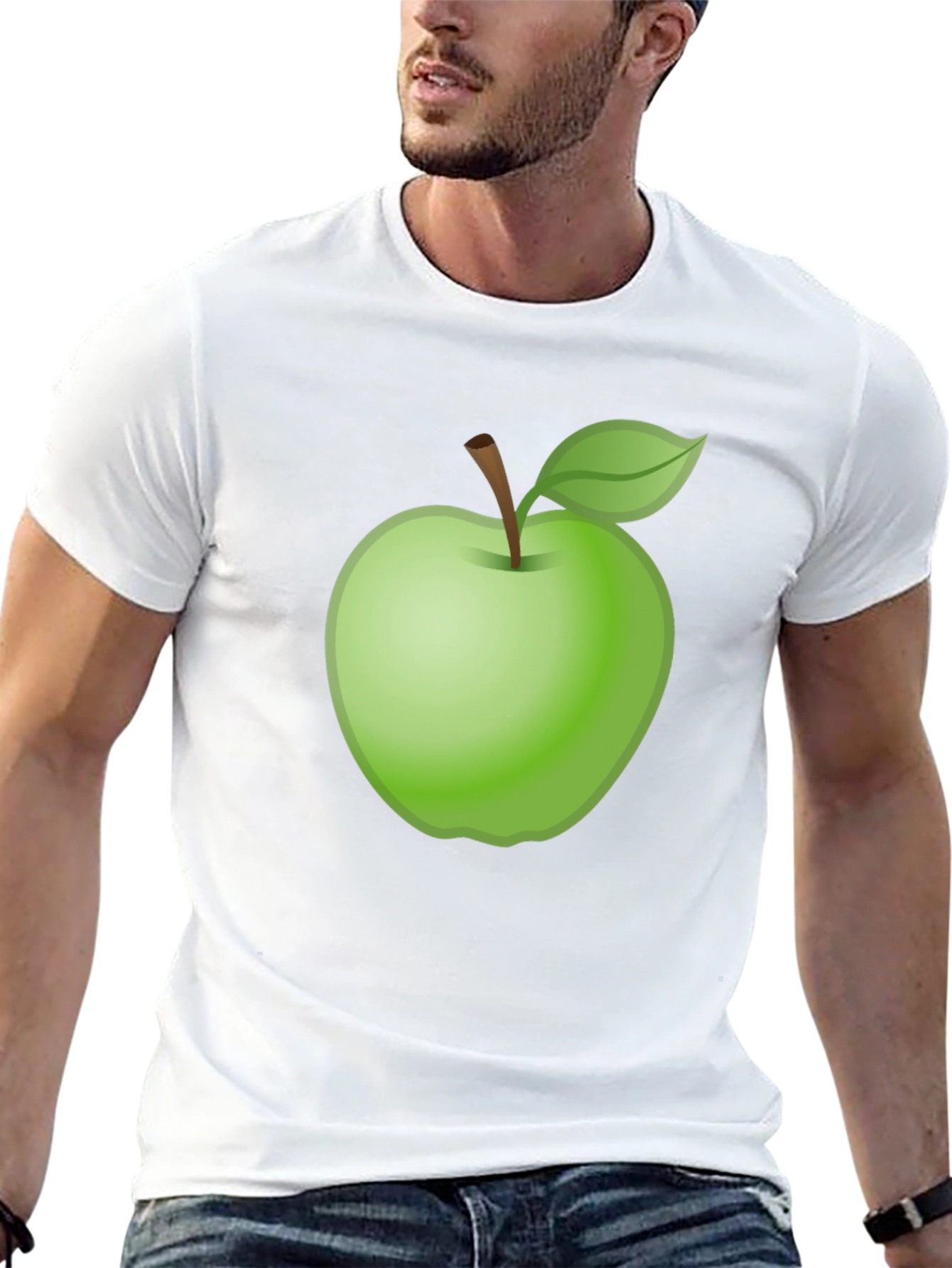 Green Apple Graphic Tee - Fresh Fruit Style