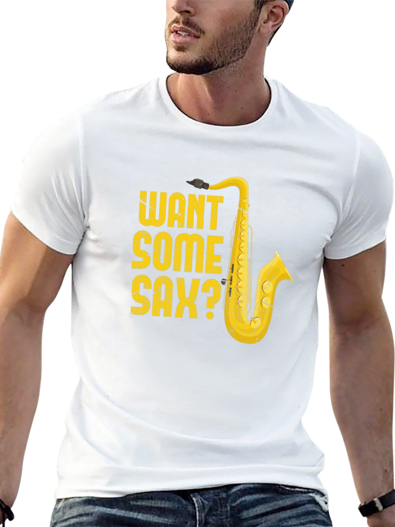 Want Some Sax? Graphic Tee - Music Lover T-Shirt