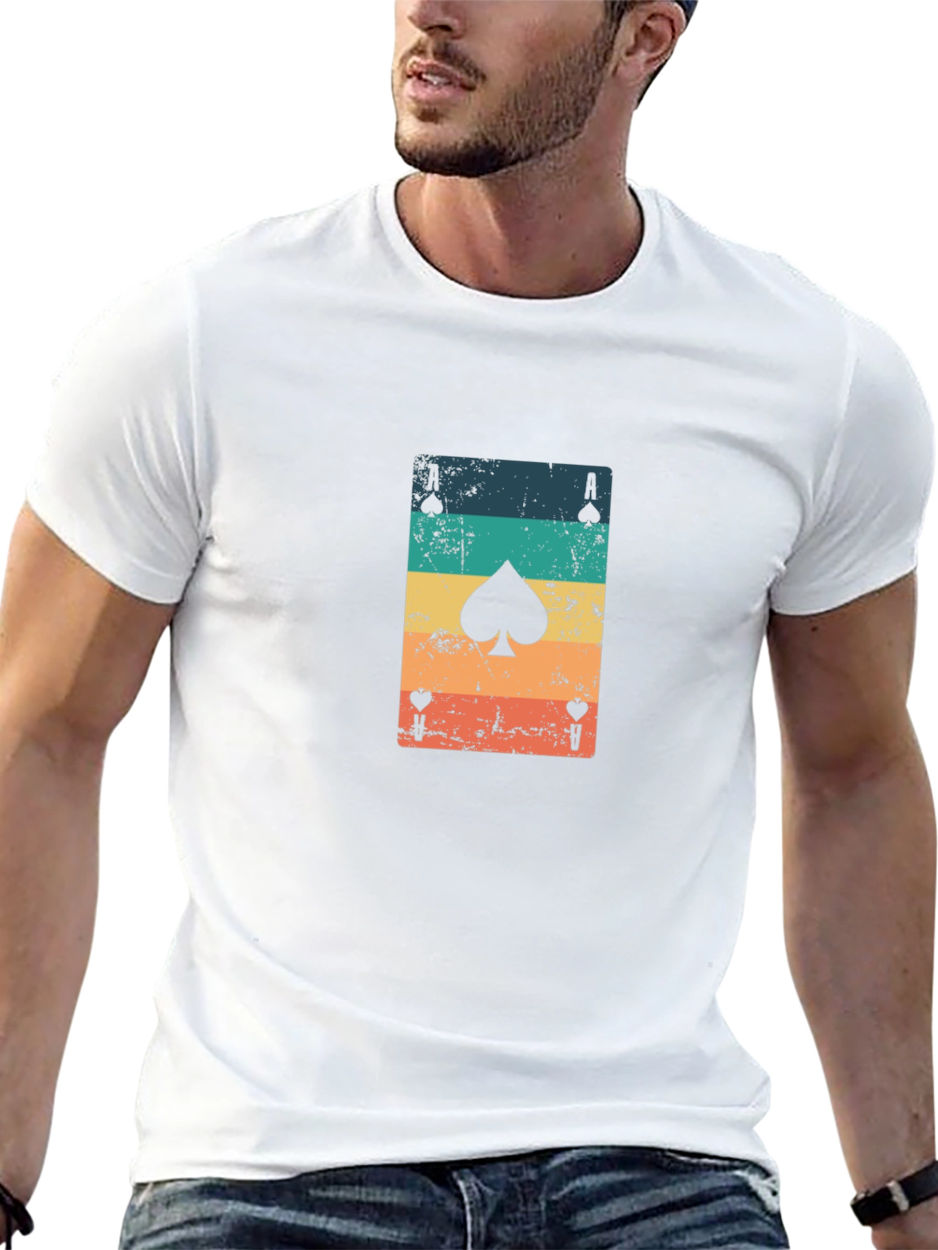 Ace of Spades Graphic Tee - Retro Card Design
