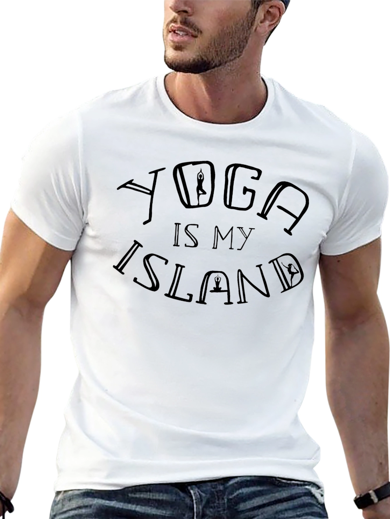 Yoga Is My Island Black Graphic Tee