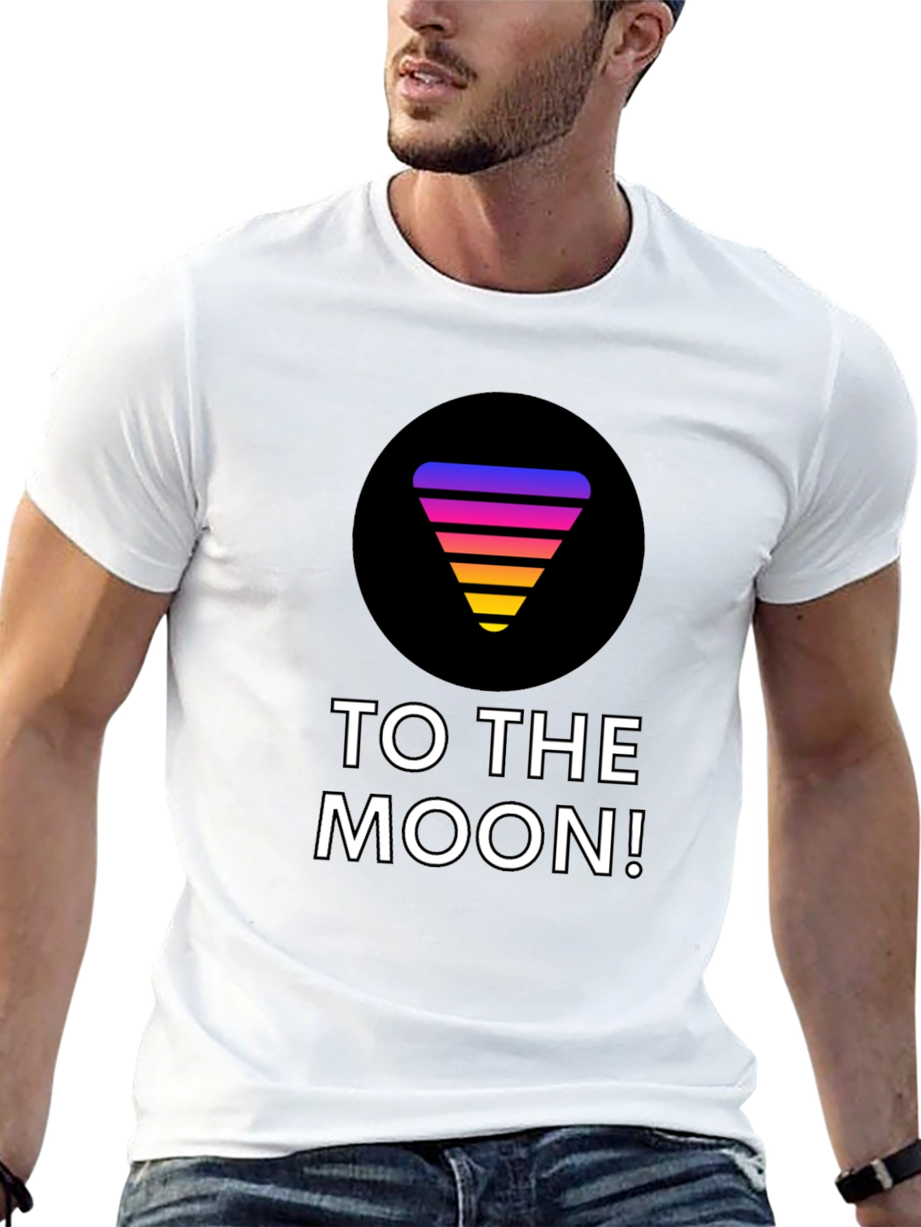 To the Moon T-Shirt - Gradient Retro Design