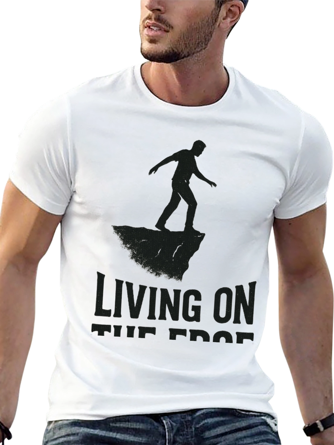 Living On The Edge Graphic Tee - Black