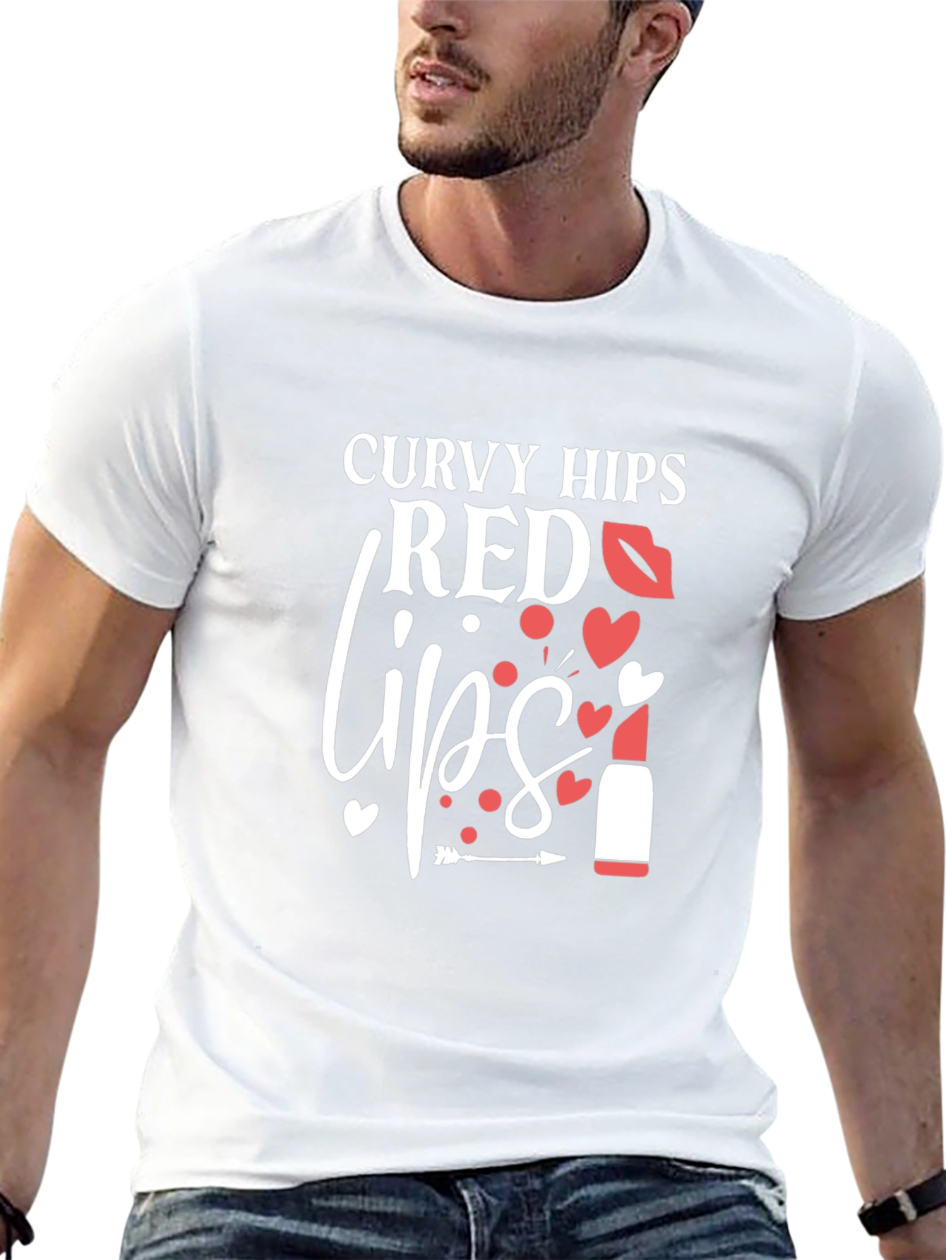 Curvy Hips Red Lips Graphic T-Shirt