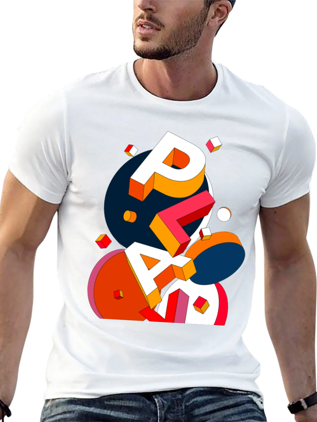 Abstract Geometric Word Art T-Shirt