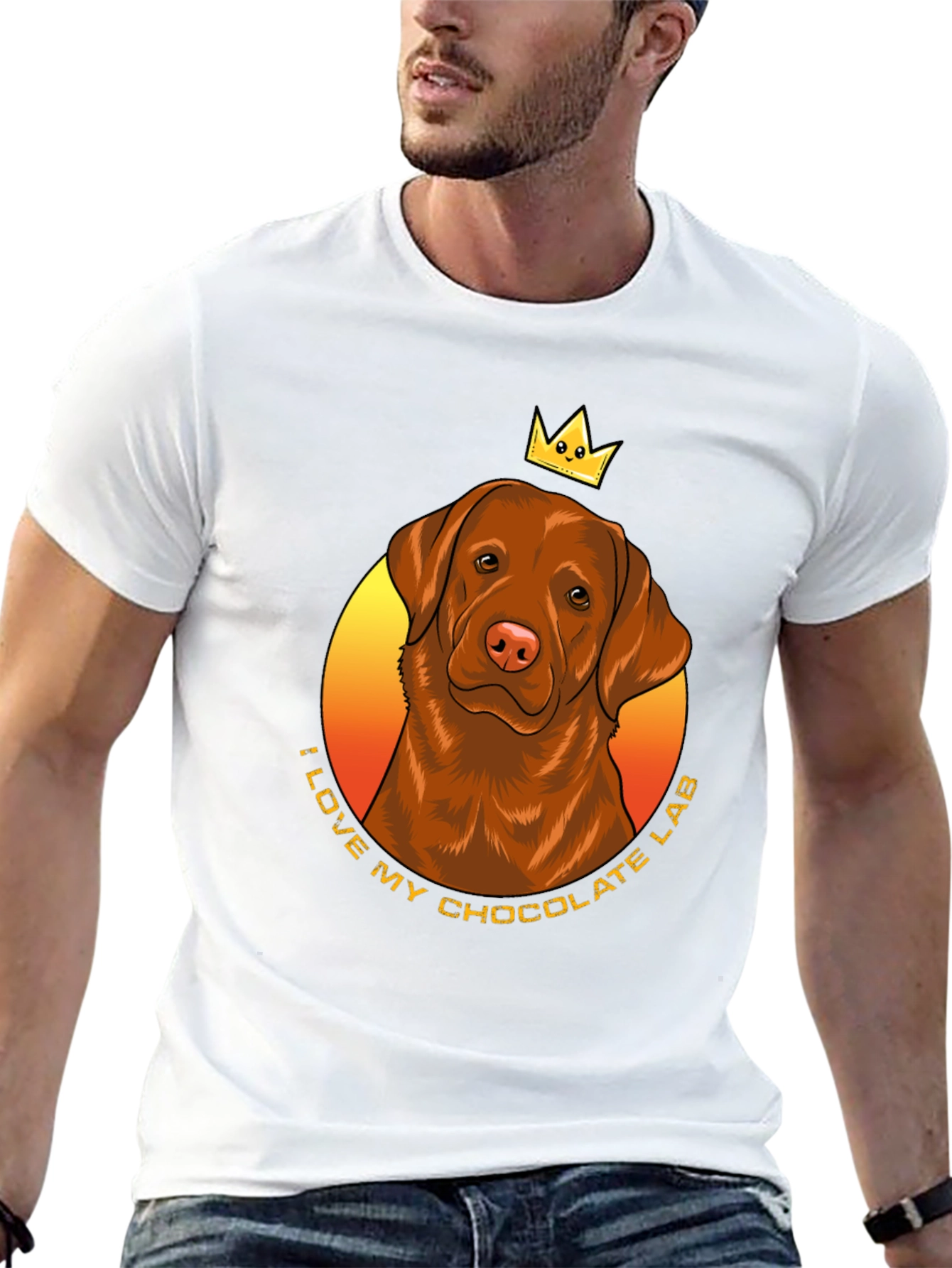 Chocolate Lab King T-Shirt: I Love My Dog Tee