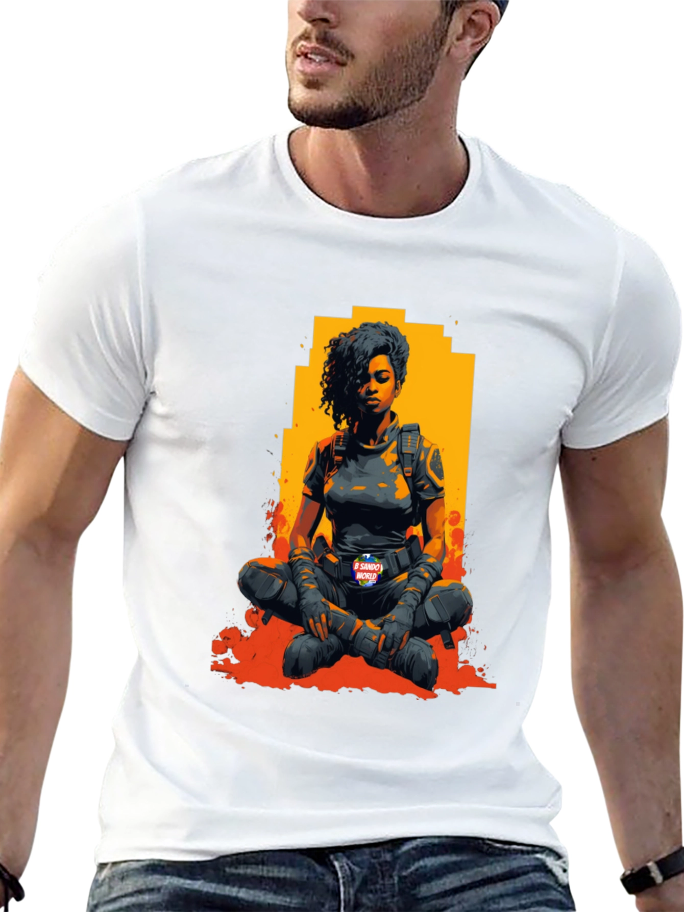 Woman Warrior Graphic T-Shirt - Black