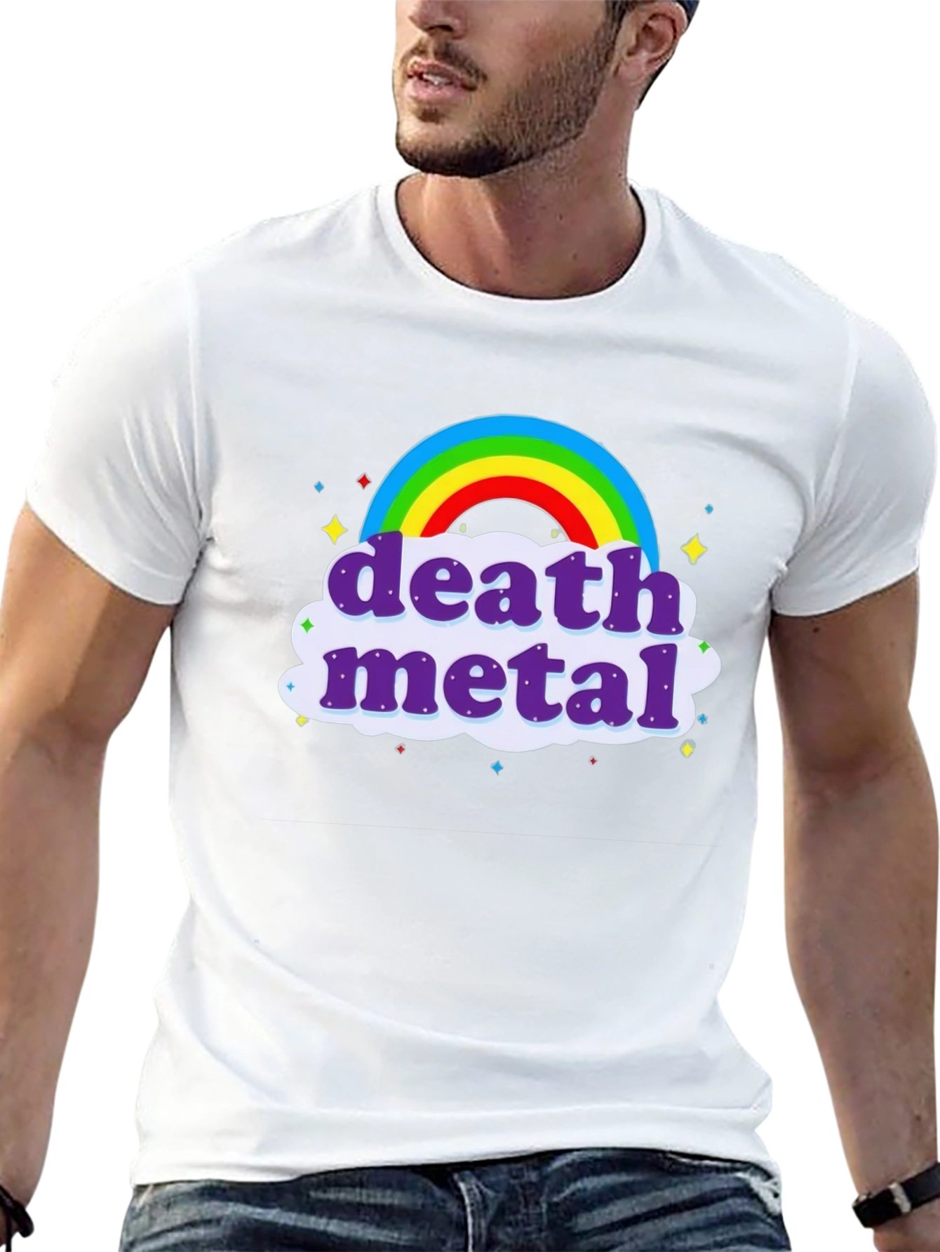 Death Metal Rainbow T-Shirt - Black Crew Neck