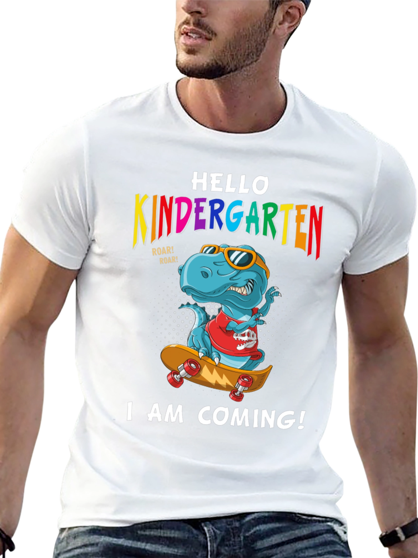Kindergarten T-Rex Skateboard T-Shirt