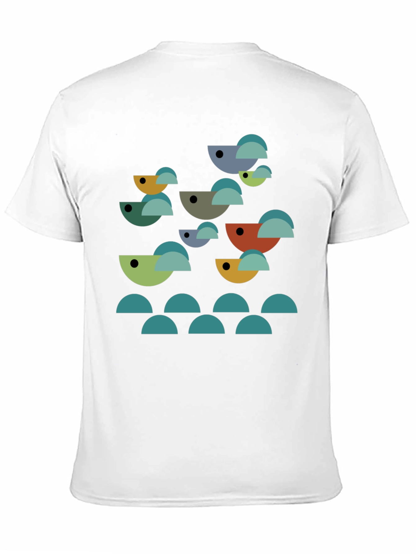 Abstract Geometric Bird Graphic T-Shirt