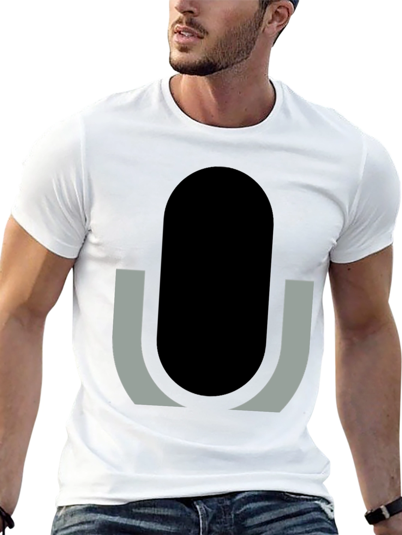Modern Geometric Graphic Tee - Minimalist Design