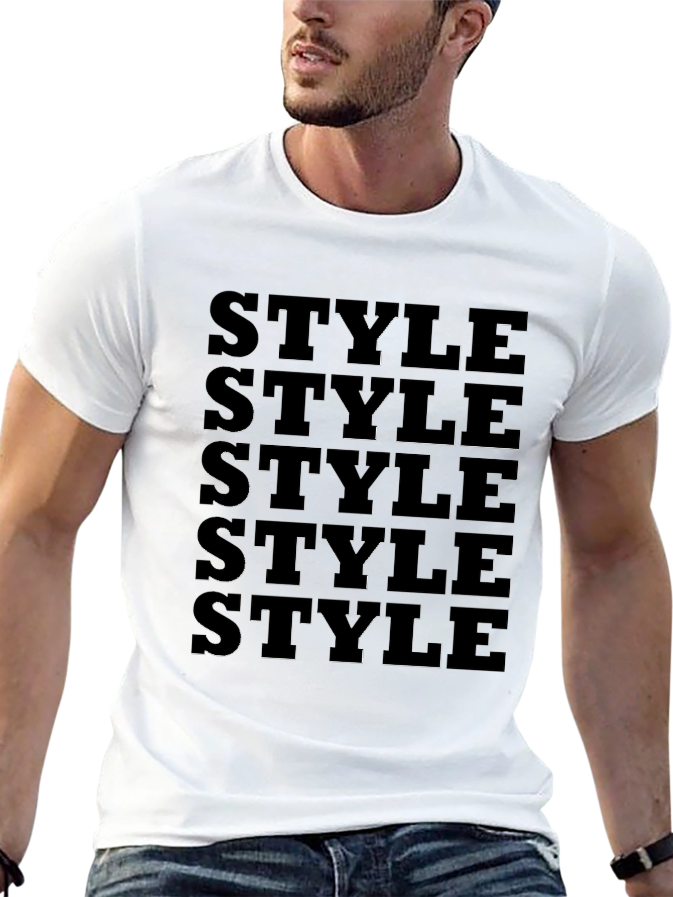 Mens Black Style Graphic Print T-Shirt