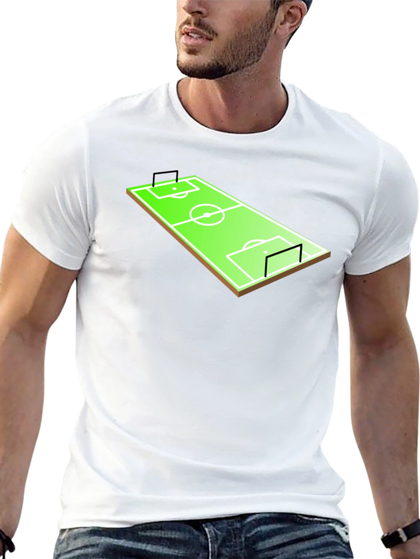Soccer Field T-Shirt - Black Graphic Tee