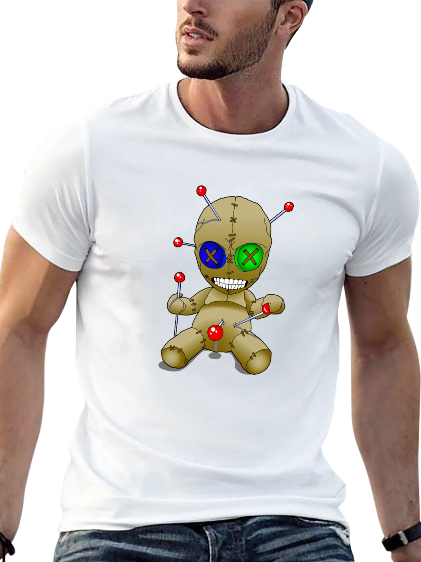 Voodoo Doll T-Shirt - Black Cotton Graphic Tee