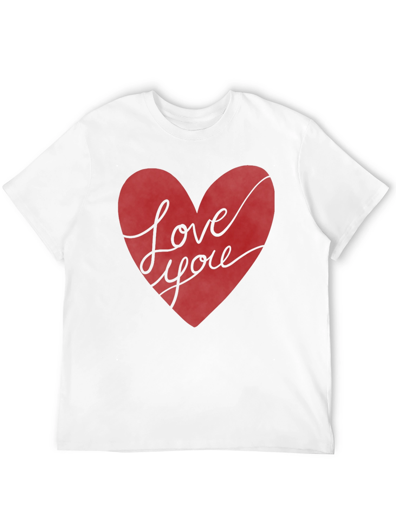 Love You Heart Valentines Day Black Graphic Tee