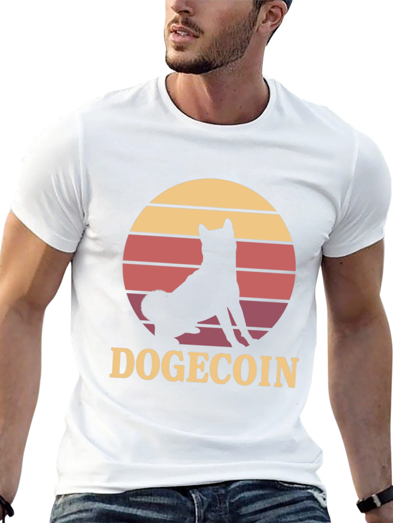 Dogecoin Shiba Inu Sunset Graphic T-Shirt