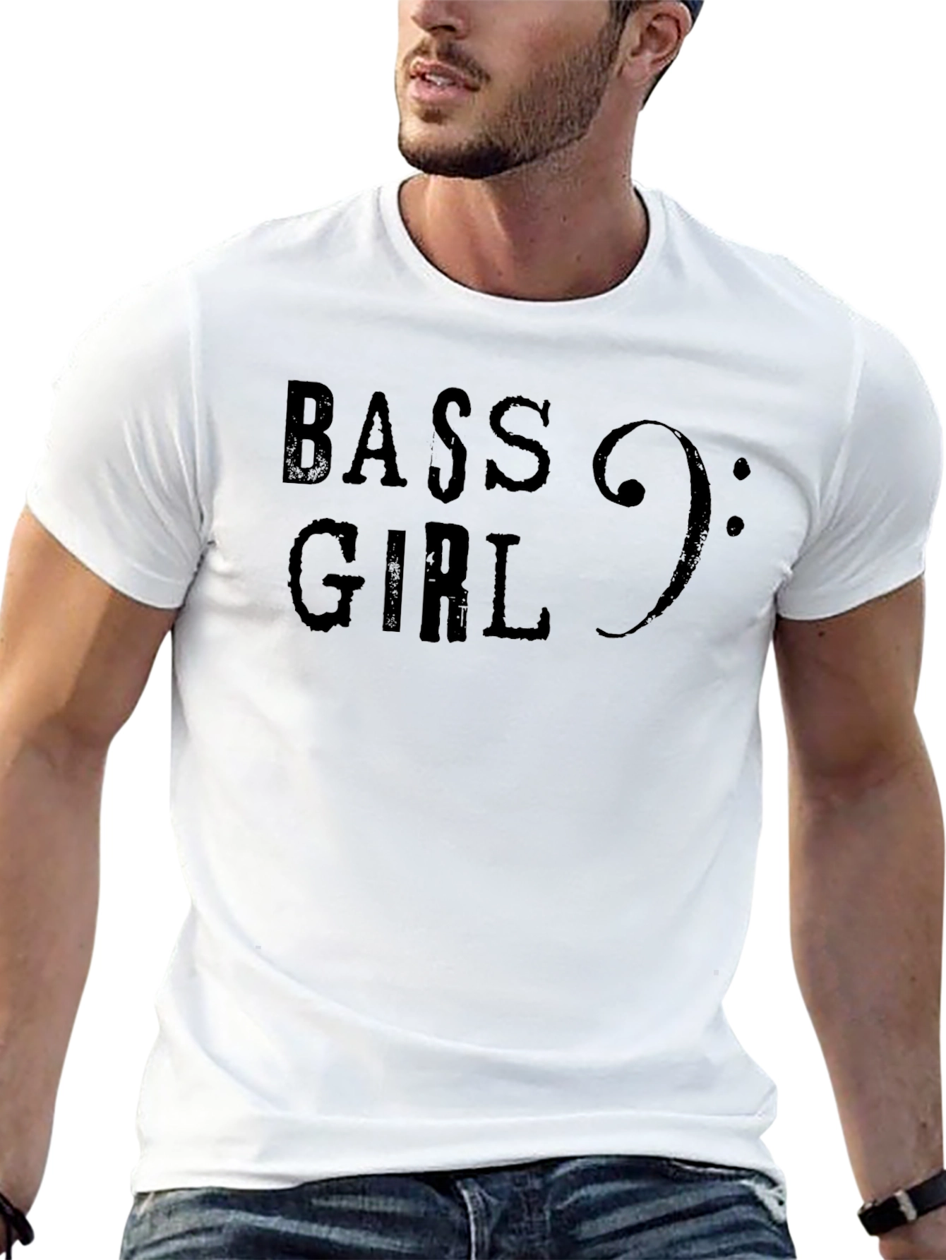 Bass Girl Music T-Shirt - Black Graphic Tee