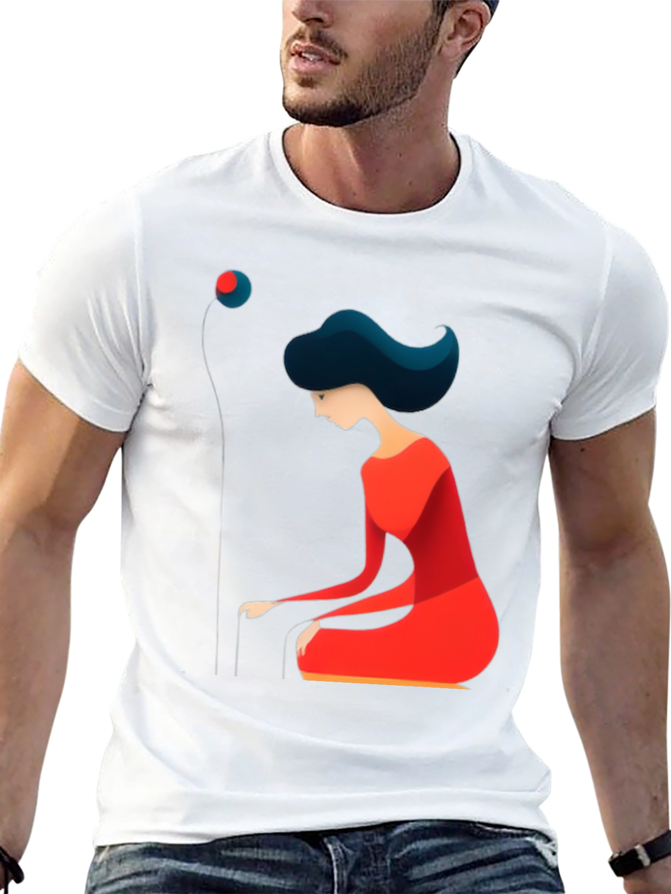 Abstract Woman Graphic Tee - Modern Art T-Shirt