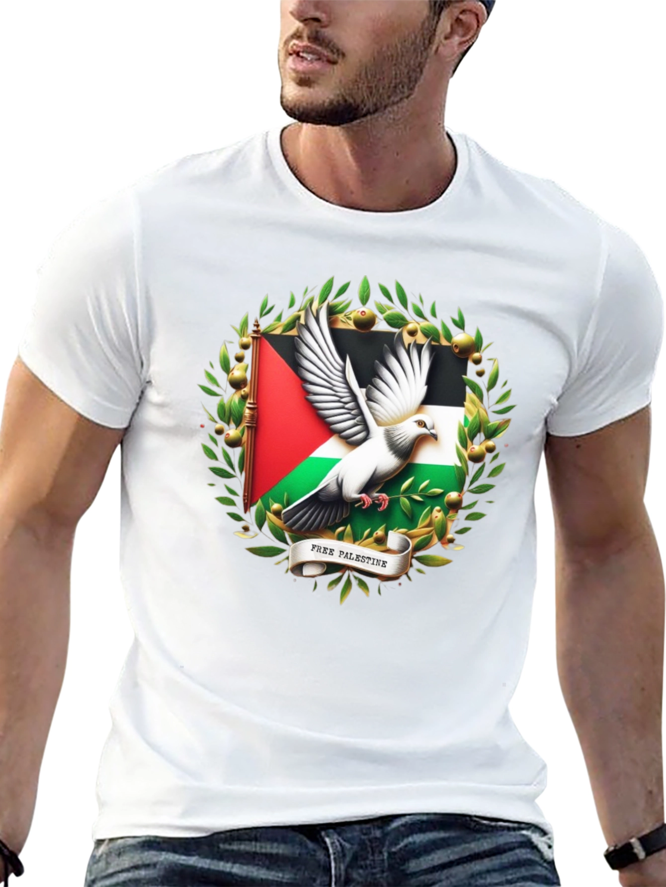 Free Palestine Dove Graphic T-Shirt